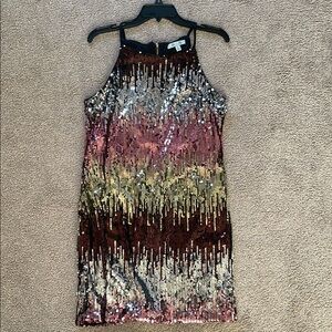 Sequin Halter Dress